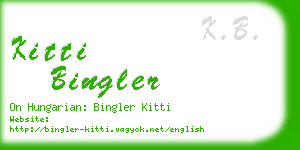 kitti bingler business card